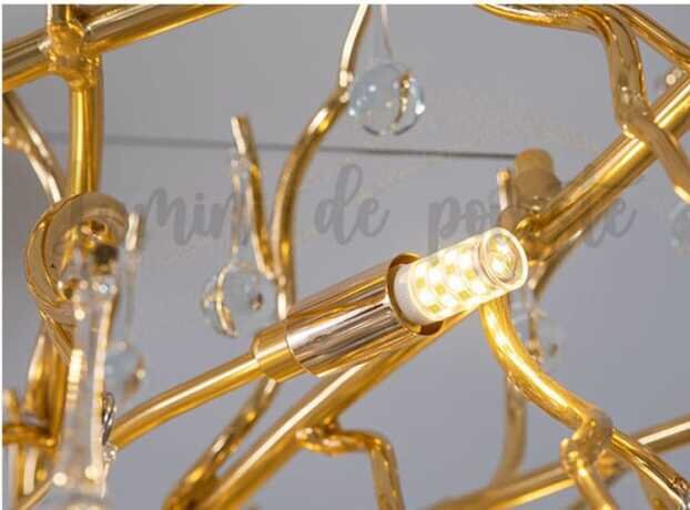 Candelabru Divino Gold Dining 1200x450 E14 LM, 12 surse de iluminare